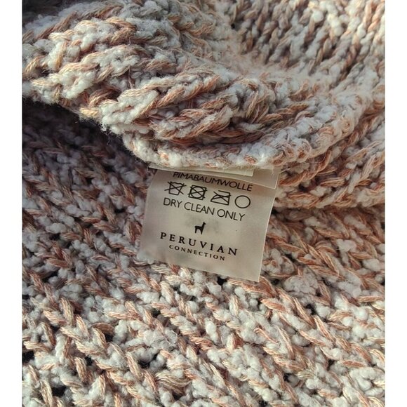 Peruvian Connection Women's Beige/Orange/Brown Medium Pima Cotton Knit Sweater - Picture 6 of 11